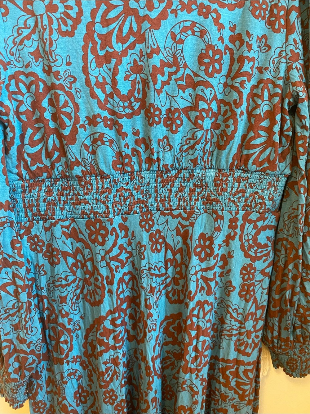 Boden Ivy Smocked MIDI Dress in Blue Paisley - Picture 6 of 6
